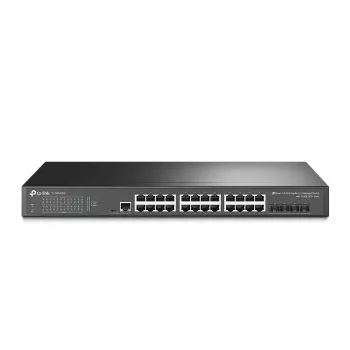 TP-Link JetStream TL-SG3428X tinklo komutatorius Valdomas L2+/L3 Gigabit Ethernet (10/100/1000) 1U Juodas