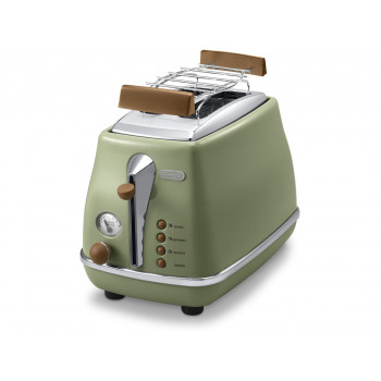 DELONGHI Icona Vintage skrudintuvas CTOV 2103.GR 900W, nerūdijantis plienas, trupinių dėklas, atšildymas, žalias / pažeista pakuotė