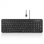 Perixx PERIBOARD-213 DE B laidinė USB klaviatūra, vokiška (QWERTZ) išdėstymo, žirklinio mechanizmo, juoda