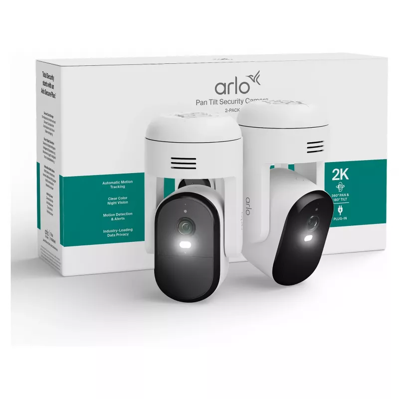 Arlo Essential 3 2K PTZ saugos kamera (2 vienetų rinkinys, balta)