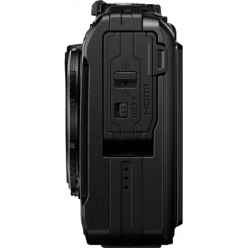 OM System Tough TG-7 juodas atsparus smūgiams kompaktiškas fotoaparatas, 12 MP, 4K vaizdo įrašas, atsparus vandeniui 15 m