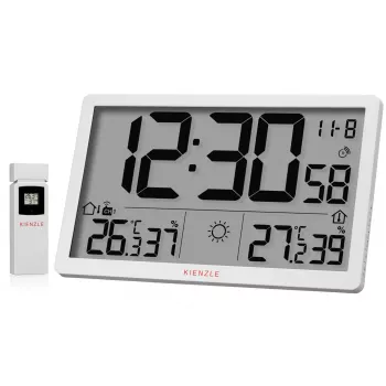 KIENZLE Jumbo NEO LCD orų sieninis laikrodis baltas