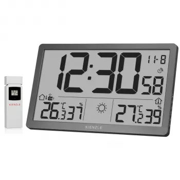 KIENZLE Jumbo NEO LCD orų sieninis laikrodis pilkas