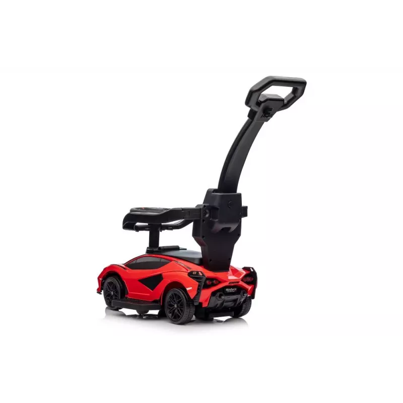 LEAN TOYS Lamborghini QLS-996T važiuojamasis automobilis su stūmimo rankena raudonas