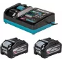 Makita 1916Y1-1 maitinimo šaltinio rinkinys 40V XGT įrankiams (2x BL4040F 4,0Ah baterijos ir DC40RA greitasis įkroviklis)