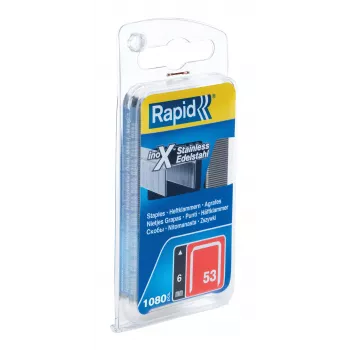 RAPID TOOLS smulkios vielos segtukai Type 53, 6 mm, nerūdijantis plienas, maža pakuotė, kortelė su Euro hole, 1 vnt. (40109509)