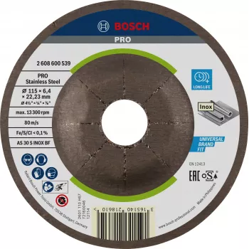 Bosch 2608600539 Įdubęs šlifavimo diskas 115 x 22,23 mm, 1 vnt.