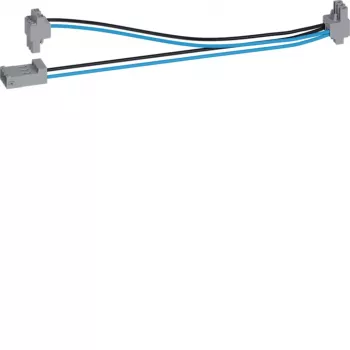 Hager Y-splitterio kabelio rinkinys 2x200mm KU9S20YE juodas/mėlynas 1 kištukas į 2 lizdus