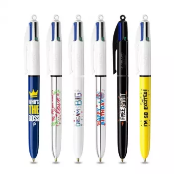 BIC 4 Colours tušinukas, 6 vienetų rinkinys, mėlynas korpusas, 4 rašalo spalvos (mėlyna, raudona, žalia, juoda), 1,0 mm vidutinis smaigas 9926071
