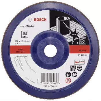 Bosch X571 Best for Metal sklendės diskas 180 mm, P40, cirkonio aliuminio oksidas, 22,23 mm kiaurymė 2608607344
