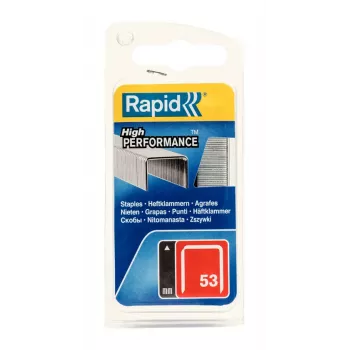Rapid Nr. 53 plonos vielos segtukai, 12 mm kojelės ilgis, cinkuotas plienas, 2500 pak.