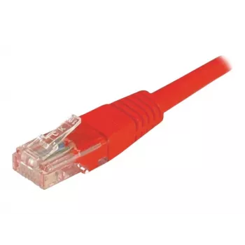 EXERTIS CONNECT Cat6 U/UTP neekranuotas varinis komutacinis kabelis, RJ45, raudonas, 15 m, fiksatoriaus apsauga 243761