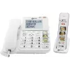 Geemarc AMPLIDECT COMBI-PHOTO 295 laidinis telefonas senjorams su atsakikliu, nuotraukų mygtukais, apšviestu ekranu, baltas