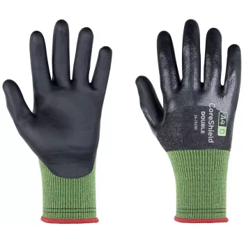 Honeywell AIDC CoreShield Double 24-7D28B/07 apsauginės pirštinės nuo įpjovimų, 7 dydis, pilkos/juodos, 1 pora