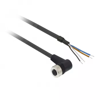 TMSS GERMANY Telemechanique Sensors M12 moteriškas 4 kontaktų tiesus PUR kabelis, 10 m, juodas, IP67 XZCP1241L10