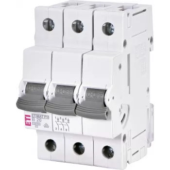 ETI ETIMAT P10 3 polių miniatiūrinis automatinis jungiklis B20 20A 10kA 415V 50/60Hz