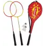 SCHILDKROT badmintono rinkinys 2 žaidėjams, raudonos/geltonos spalvos, grūdinto plieno raketės, mėgėjų kokybės, 970902