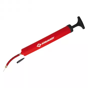 SCHILDKROT kamuolių pompa 300 mm raudono plastiko su oro žarna ir 2 adapteriais 970989