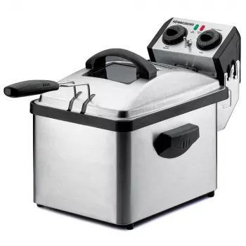 Rommelsbacher FRP 2135/E stačiakampė gruzdintuvė, 3,5 l aliejaus talpa, Cool Zone technologija, nuolatinis filtras, reguliuojamas termostatas, laikmatis, nerūdijantis plienas