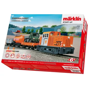 Märklin Start up 029296 H0 komunalinių paslaugų pradžios rinkinys su dyzeliniu manevriniu lokomotyvu ir 2 savivarčiais vagonais