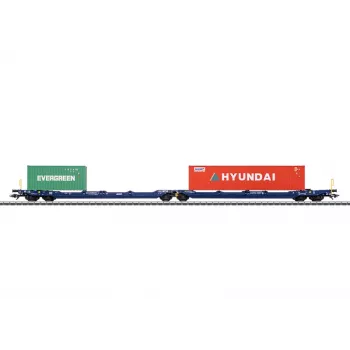 Märklin 47474 Sdggmrss dvigubos kišenės vagonas H0 mastelis 1:87 kobalto mėlyna 393 mm