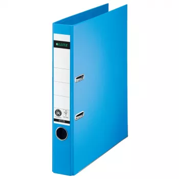 LEITZ 180° segtuvas su svirtiniu mechanizmu A4 50 mm šviesiai mėlynas kartoninis (1008-00-30)