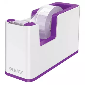 LEITZ WOW Duo Colour juostos dozatorius, violetinės/baltos spalvos, pasvertas pagrindas, metalinė ašmenys, pridedama juosta 5364-10-62