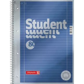 BRUNNEN Premium Student College bloknotas A4 su liniuotėmis ir paraštėmis, 5 vnt. pakuotė 1067127