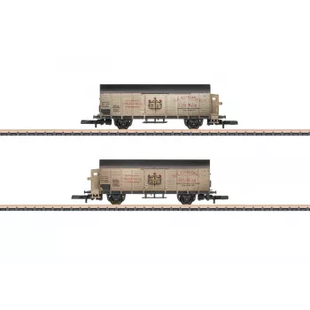 Märklin 82553 Z mastelio 2 dalių rinkinys uždengti krovininiai vagonai Kessler putojančio vyno transportavimas DRG