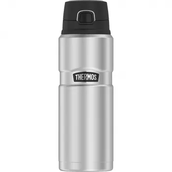 THERMOS Stainless King Bottle, 0,7 l vakuuminė nerūdijančio plieno termosinė gertuvė su Safety Lock, mygtuku ir Safe Flow dangteliu