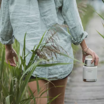 THERMOS ICON termosas maistui, smėlio spalvos, 0,47 l, izoliuotas nerūdijančio plieno indas su sulankstomu šaukštu 4120323047