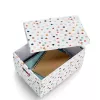Zeller Dots laikymo dėžė balta su taškeliais 25 x 35 x 20 cm 14475