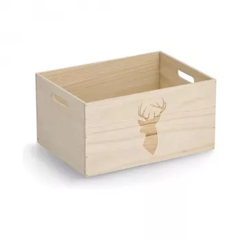 Zeller elnio motyvo daiktadėžė natūralaus medžio 35 x 25 x 18 cm 15222
