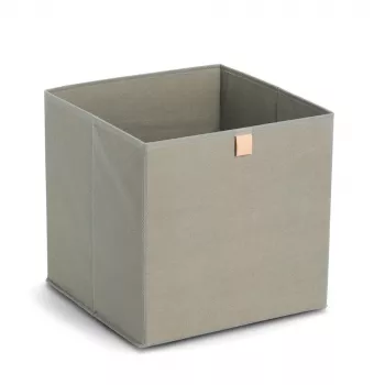 Zeller chaki spalvos audinio dėžė 32x32x32 cm sulankstoma kubo formos organizatorė 14540