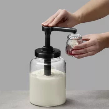 APS DISPENSA 1,7 l stiklinis dozavimo dozatorius, permatomas/juodas 93290