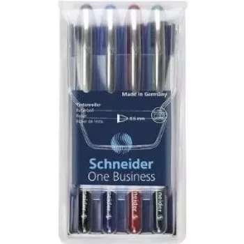 Schneider Edding One Business Stick tušinukas, juodas/mėlynas/žalias/raudonas, 4 vnt. rinkinys 183094