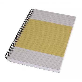 SIGEL Quicknote ryškiai geltonas sąsiuvinis A5 liniuotėmis, geltonai/pilkas minkštas viršelis, 160 puslapių, SN500