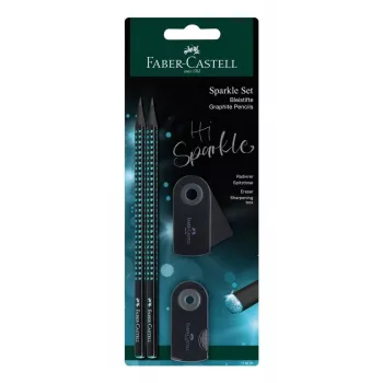 Faber-Castell Midnight Ocean pieštukų rinkinys B, juodas/mėlynas 118295