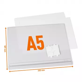 DURABLE 505719 Vandeniui atsparus A5 lipnusis rodymo kišenė, 5 vnt. paketas