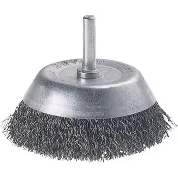 Wolfcraft puodelinis šepetys su 1/4 colio (6,3 mm) kotu, 50 mm mazguota plienine viela, 12500 RPM, modelis 2108000