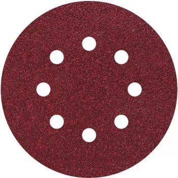 Wolfcraft 2259100 kibiosios juostos orbitinio šlifavimo diskų rinkinys, 125 mm, šiurkštumas P80/P120/P240, 25 vnt., perforuoti