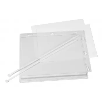 DURABLE vandeniui atsparūs A5 plakatų kišenės su surišimo dirželiais, 5 vnt. paketas (505919)