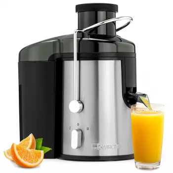 Clatronic AE 3666 centrifuginis sulčiaspaudė - juoda/nerūdijantis plienas, 400 W, 1,5 L minkštimo talpa, 2 greičiai 263804