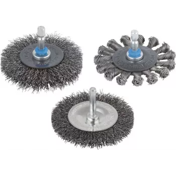 Wolfcraft plieninės vielos diskinis šepetys 2101000 kampiniams šlifuokliams, 100 mm, gofruotas, M14