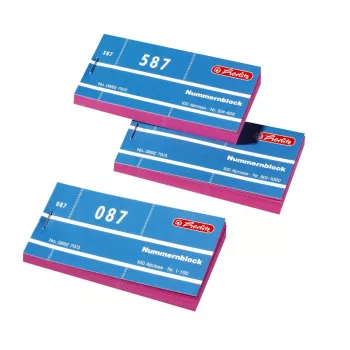Herlitz dvigubi numerių blokai 1-1000, įvairių spalvų, 10 blokų 300010530