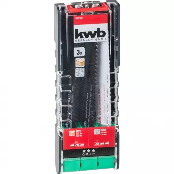 kwb 109183 pjūklelio ašmenų rinkinys, 3 dalių, medienai ir metalui