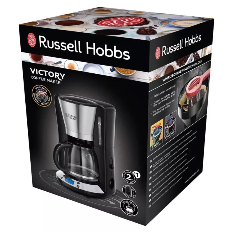 Russell Hobbs Victory filtravimo kavos aparatas 24030-56, 1,25 L, 1000 W, sidabrinis/juodas