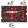 Einhell 370526 9 dalių dėklo įdėklų rinkinys E-Case, raudonas/juodas