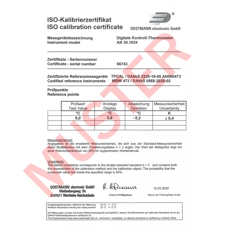 TFA Dostmann LT-102 Laidinis termometras Baltas (30.1034.K)