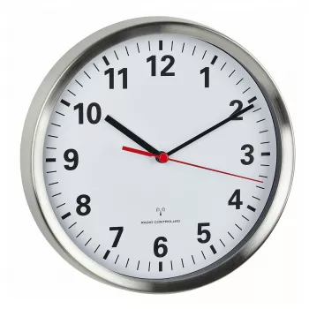 TFA Dostmann 60.3529.02 Radiovaldomas sieninis laikrodis 220 mm aliuminis tylus slenkantis
